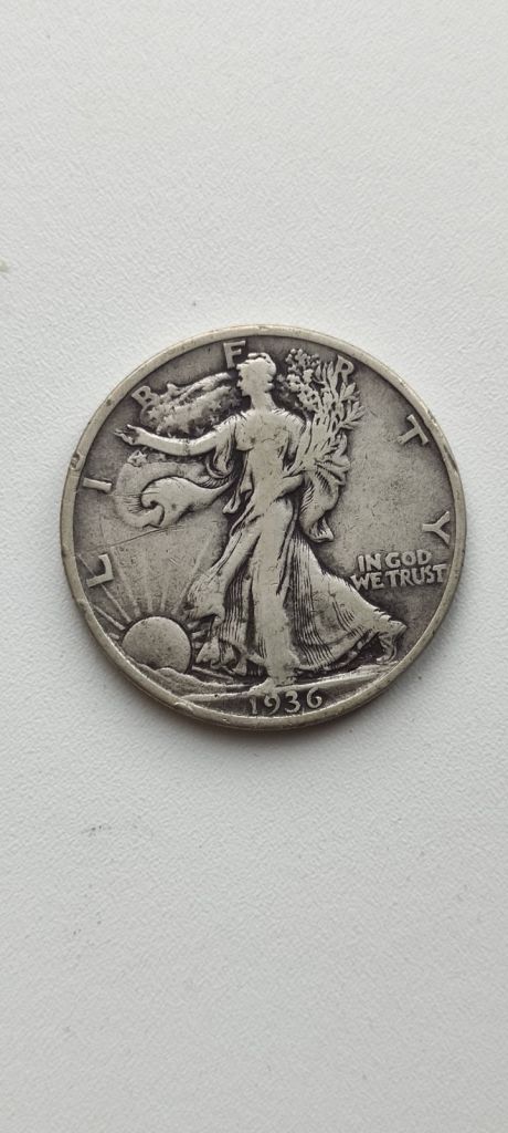 50 центов 1936 года серебро оригинал США bv548. - фото фото фото 2