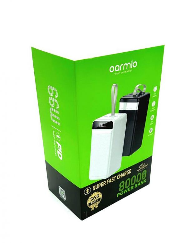 Power Bank OARMIO MXQ-M133A  (80000mAh/66W PD/3USB) + LED Чорна - фото фото фото 3