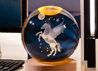 Декоративний 3D-нічник кришталева куля "ПЕГАС" нічний світильник багатобарвний режим - фото фото фото 4