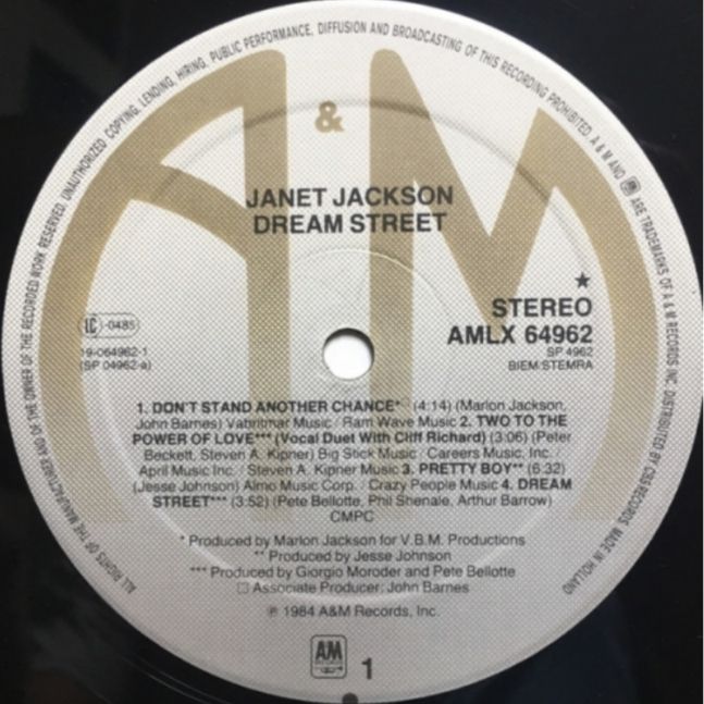 Janet Jackson - Dream Street - 1984.   (LP). 12. Vinyl. Пластинка. Holland - фото фото фото 4