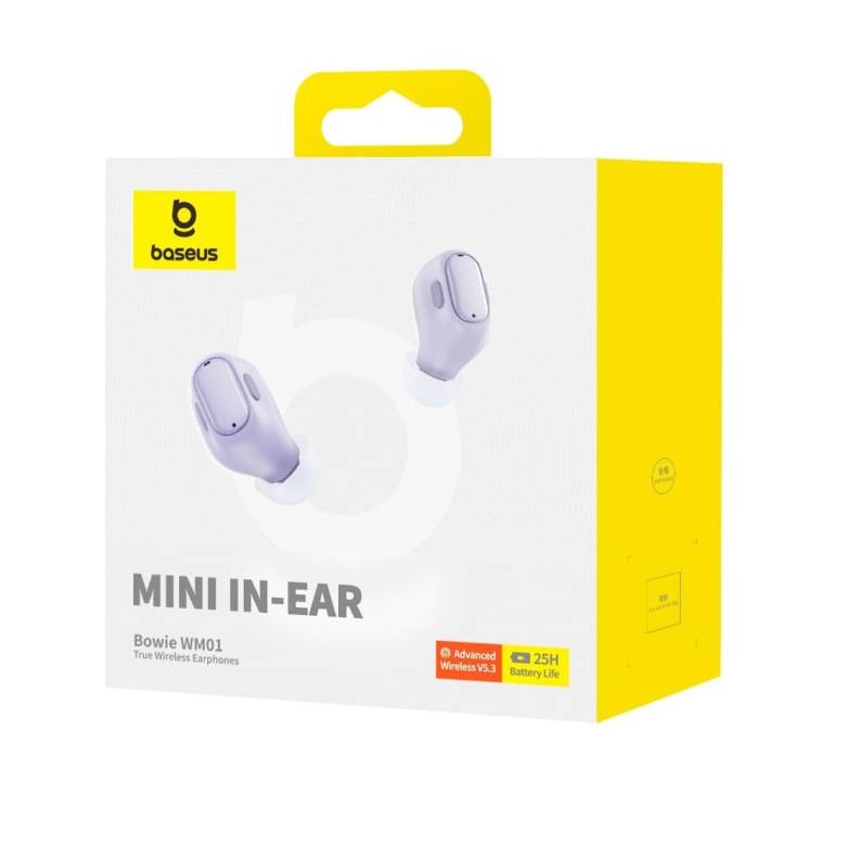 Навушники Bluetooth бездротові Baseus WM01 вакуумні з мікрофоном Purple - фото фото фото 3
