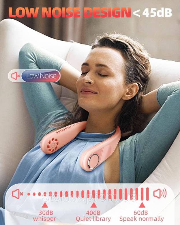 Портативный шейный вентилятор без лопастей  RIYA до 20 часов - фото фото фото 1