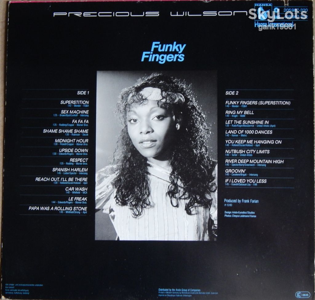 Precious Wilson – Funky Fingers  (Hansa International – 205 987, Germany) EX+/EX+ - фото фото фото 1