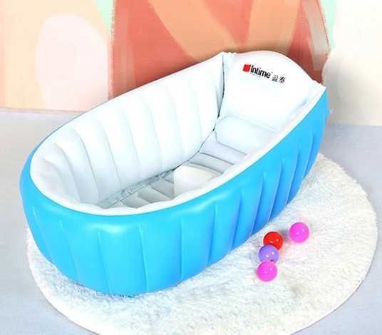 Дитяча Надувна ванна з насосом Intime Baby Bath Tub Блакитний - фото фото фото 0