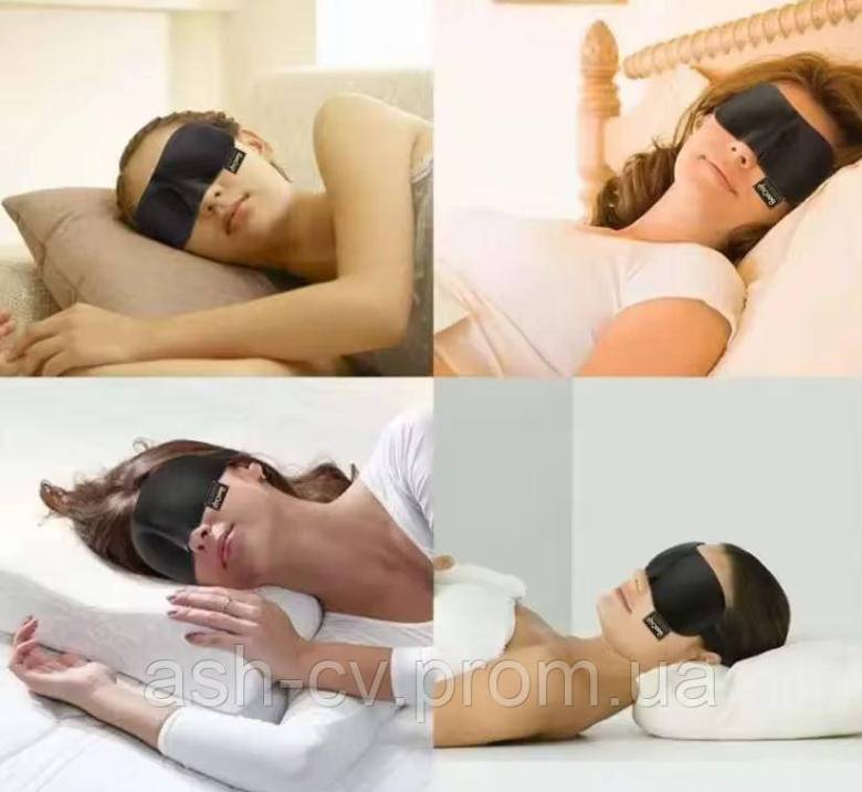 Маска, на очі, для сну, 3D, Sleep Mask, Black, Premium, Soft - фото фото фото 6