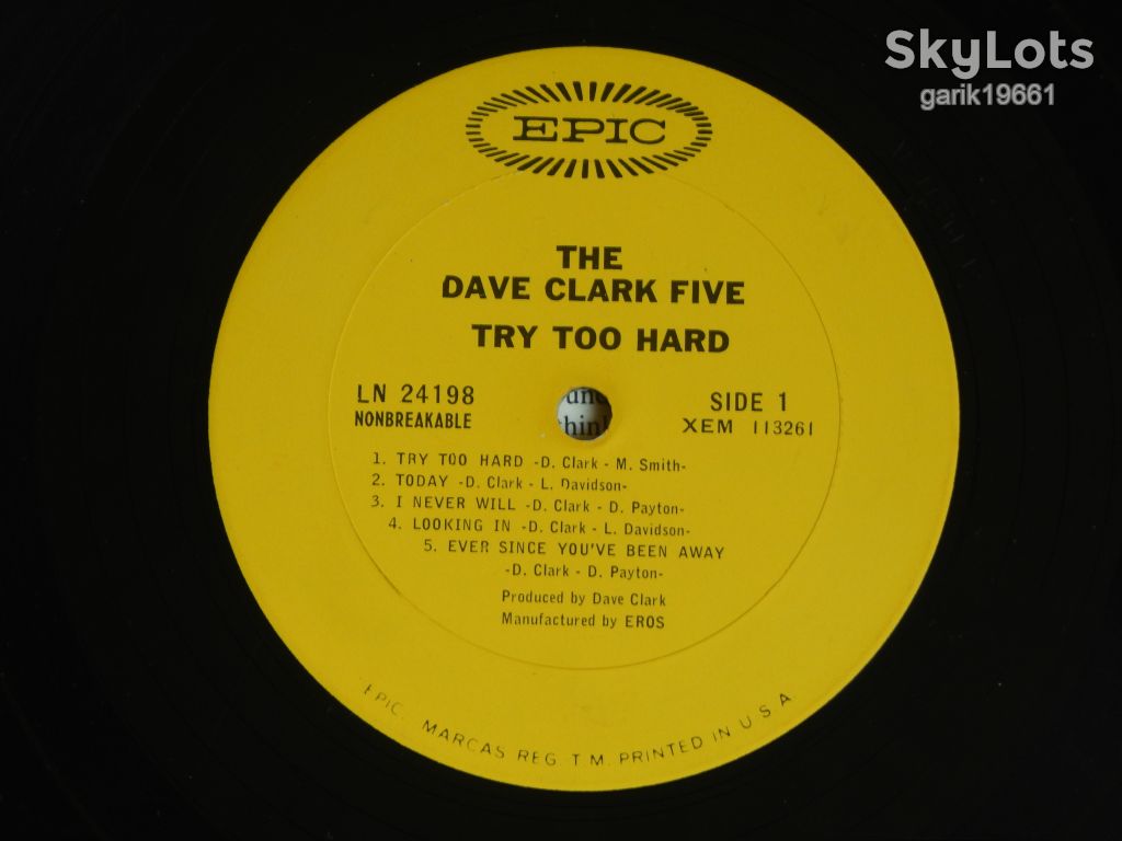 The Dave Clark Five ‎– Try Too Hard   (Epic ‎– LN 24198, US) EX/EX - фото фото фото 2