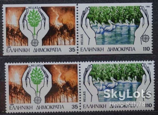 Греция 1986 Европа СЕРТ Mi 1630-1631А-С MNH - фото фото фото 0