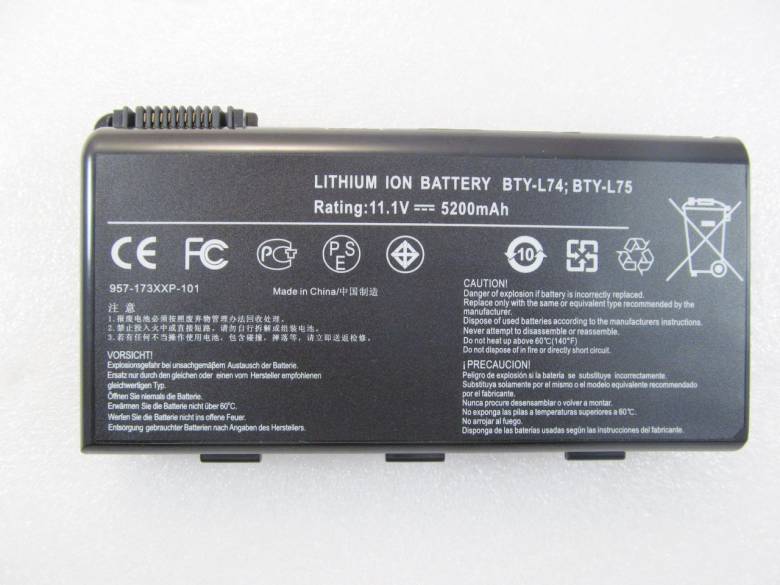 Батарея для ноутбука MSI BTY-L74, 5200mAh, 6cell, 11.1V, Li-ion, черная, - фото фото фото 0