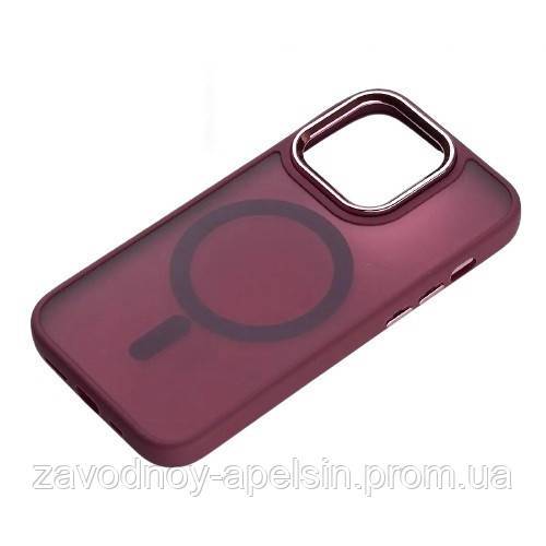 IPhone 15 Чехол матовый Магнит TPU+PC (бордовый) - фото фото фото 4