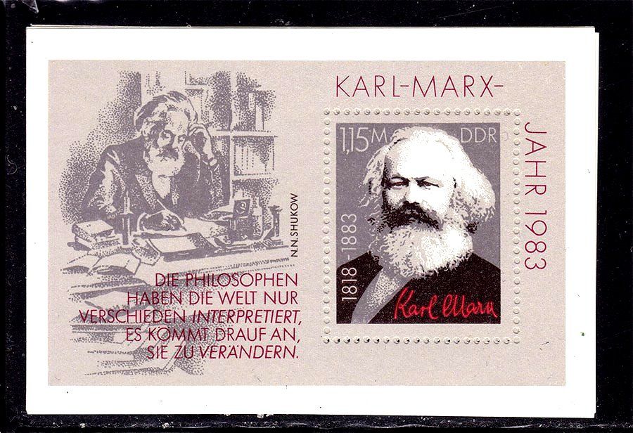 ГДР / DDR    1983 г  MNH -  блок - К . Маркс - фото фото фото 0