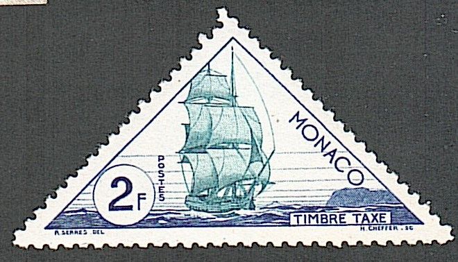 Монако  (1953) Корабль. Доплатная марка - фото фото фото 0