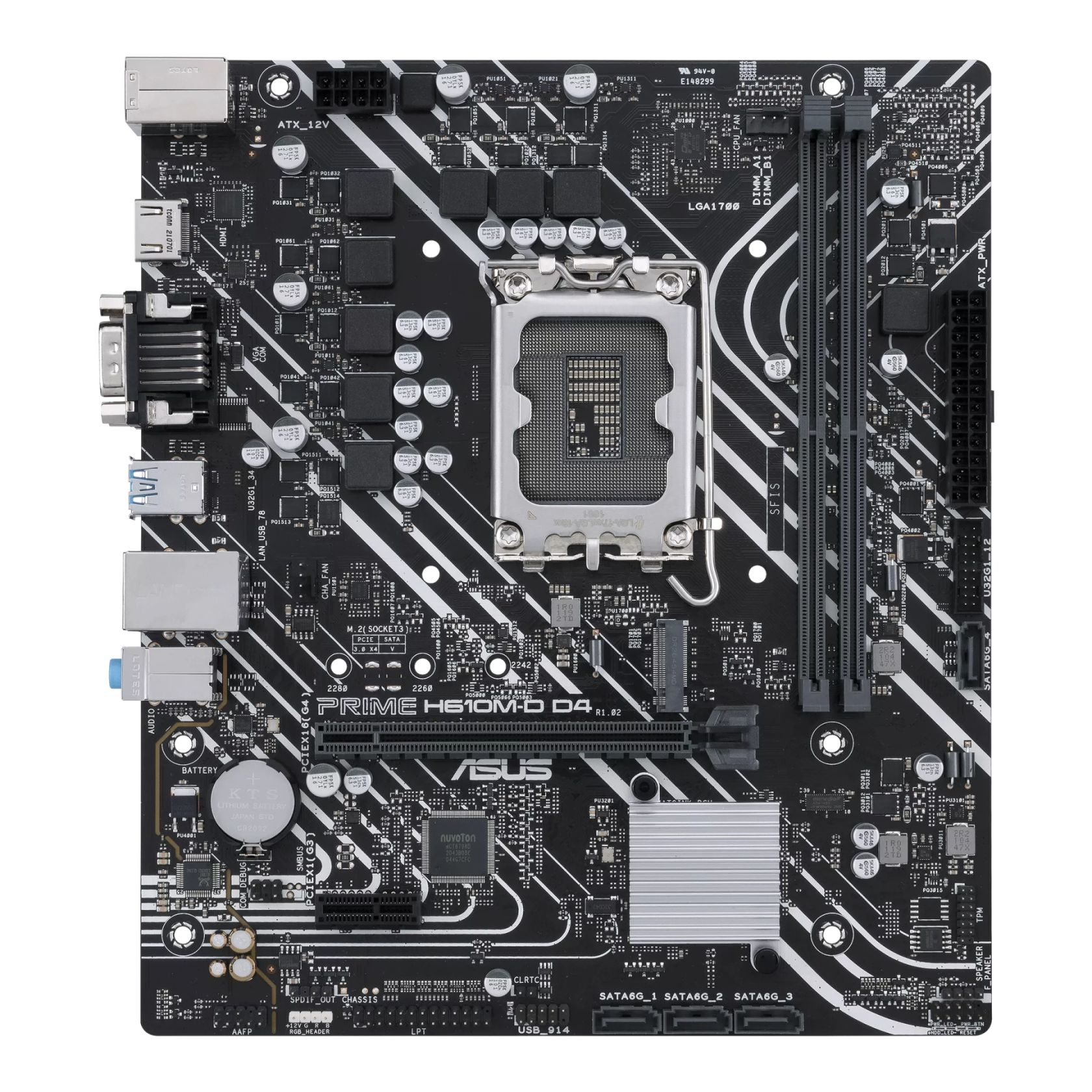 Мать 1700, ASUS PRIME  H610M-D D4,  Intel H610 - фото фото фото 1
