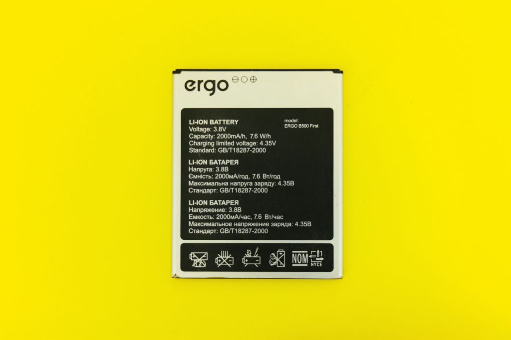 Аккумулятор Оригинал акб Ergo B500 First      (2000 mAh) - фото фото фото 0