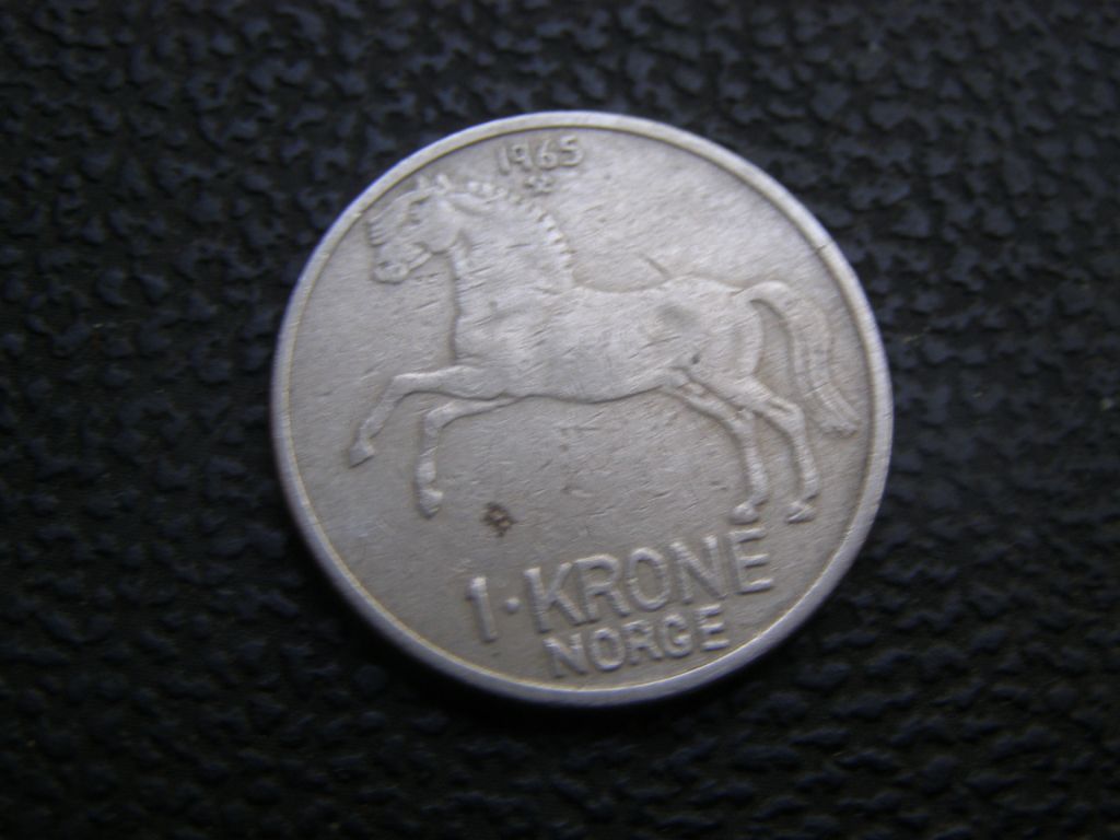 1 крона  Норвегия 1965 г - фото фото фото 0