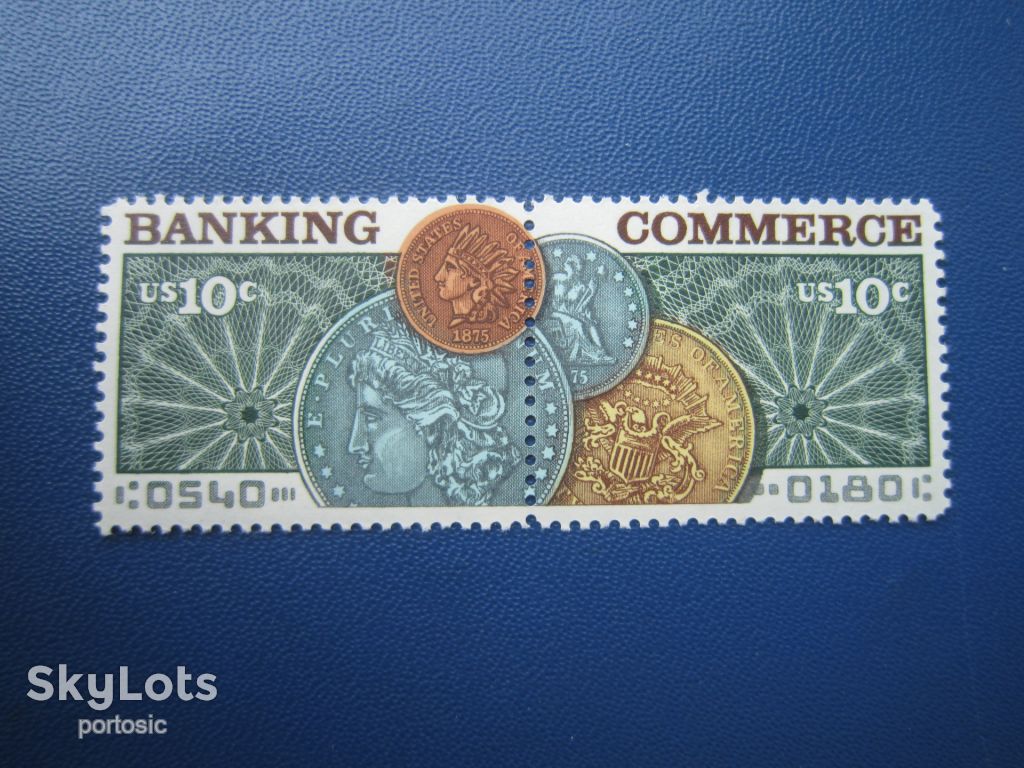Зчепка 2 марки США 1975 монети на марках MNH - фото фото фото 0