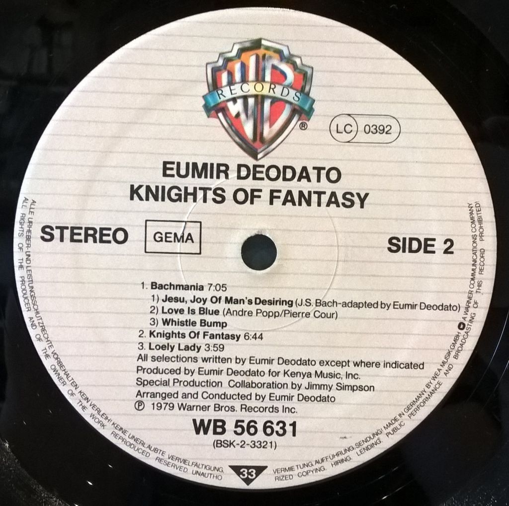 Deodato - Knights Of Fantasy - 1979.   (LP). 12. Vinyl. Пластинка. Germany - фото фото фото 4