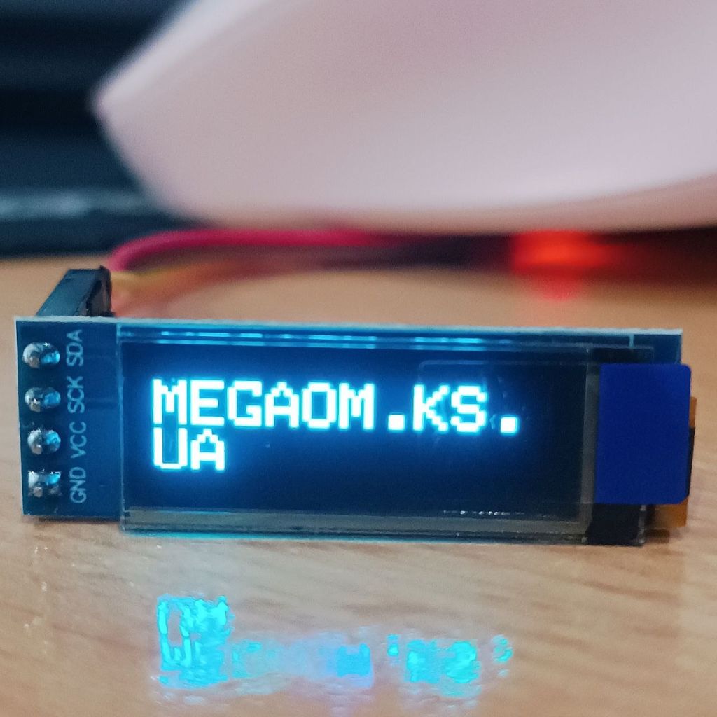 OLED дисплей 0.91" SSD1306 I2C 128x32 для Arduino / ESP32 I2C  (синій, білий) - фото фото фото 0