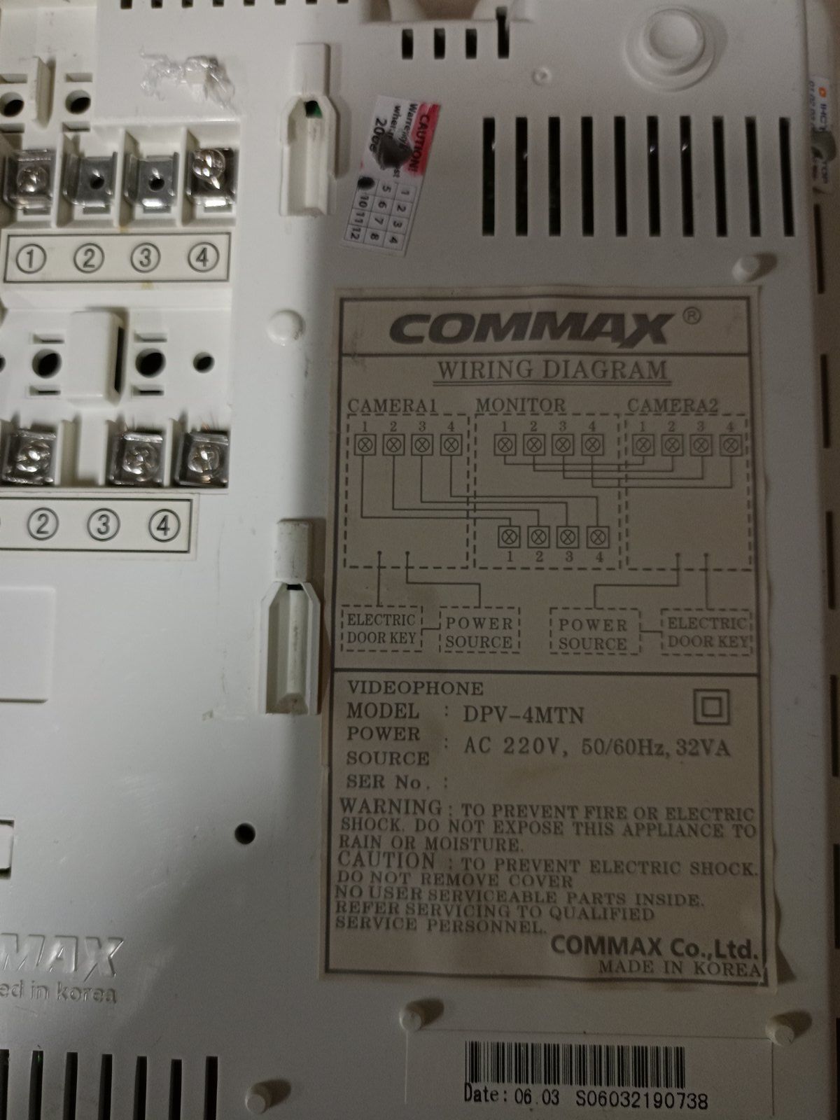 44311  Домофон Видеофон COMMAX DPV-4MTN", Б/У - фото фото фото 1