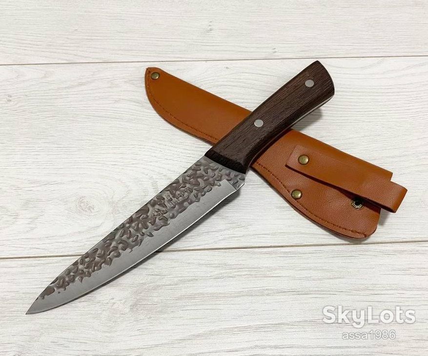 Кухоний ніж Sonmelony Knife 30см для нарізки м'яса,риби,овочів в чехлі з екошкіри - фото фото фото 3