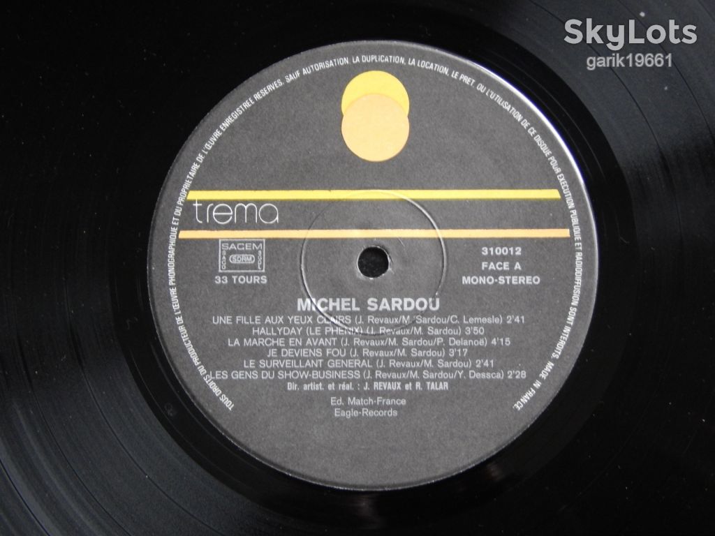 Michel Sardou – Volume 2  (Trema – 310 012, France) EX+/EX+ - фото фото фото 2