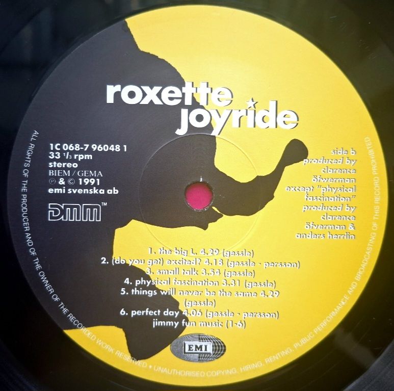 Roxette - Joyride - 1991.  (LP). 12. Vinyl. Пластинка. Europe. - фото фото фото 5