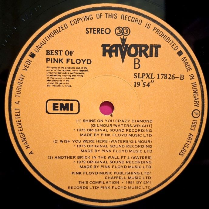 Pink Floyd - Best Of - 1971-81.  (LP). 12. Vinyl. Пластинка. Hungary. - фото фото фото 3