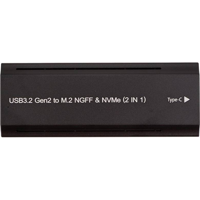 Внешний карман PowerPlant для SSD M.2 PCIe NGFF/NVMe USB3.2, 20Gbps, RGB - фото фото фото 0