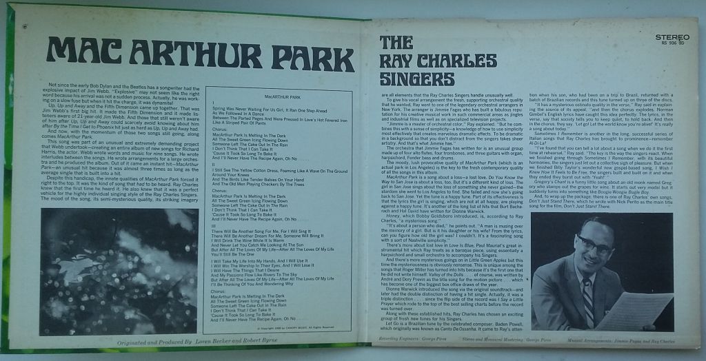 THE RAY CHARLES SINGERS MacArthur Park LP - фото фото фото 1