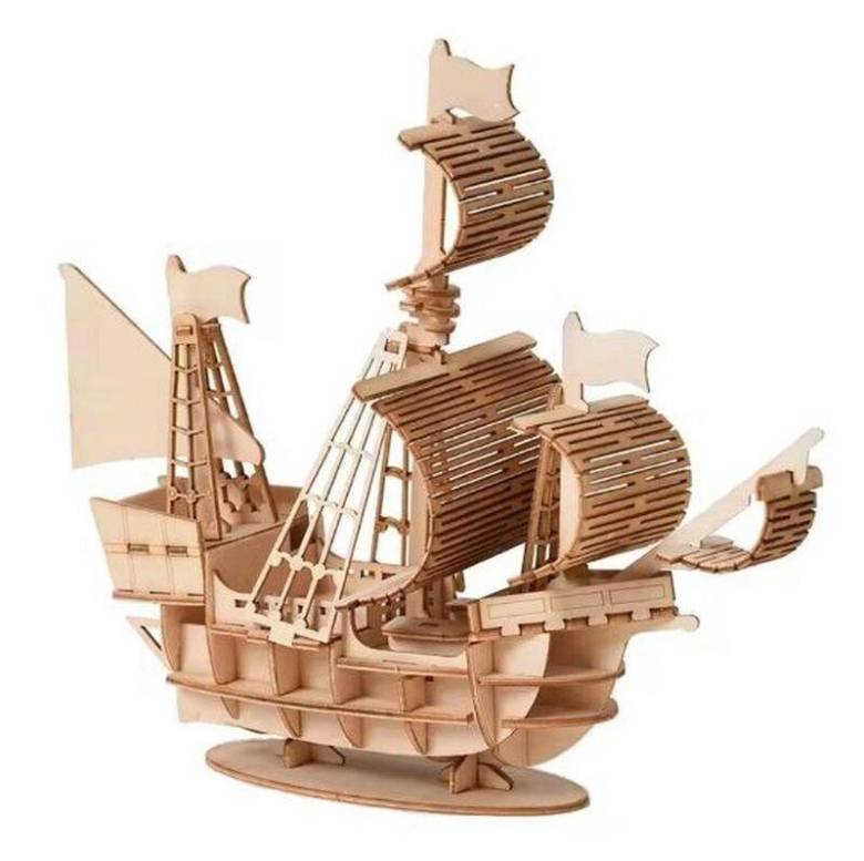 Конструктор пазл деревянный 3d игрушка, Парусный корабль - фото фото фото 0