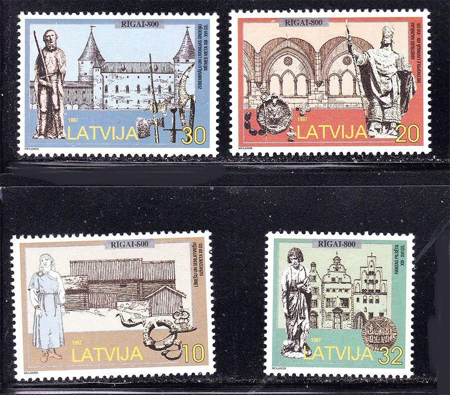 Латвия  1997 г MNH - архитектура - фото фото фото 0