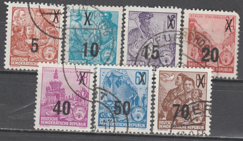Германия Німеччина ГДР 1954 пятилетний план надпечатка - фото фото фото 0