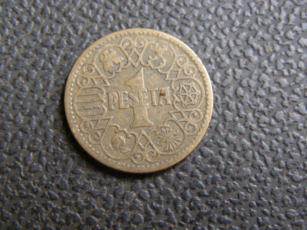 1 песета Испания 1944 г - фото фото фото 0