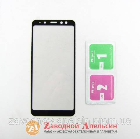 Защитное стекло Samsung A8 A530 Glass full черн - фото фото фото 1