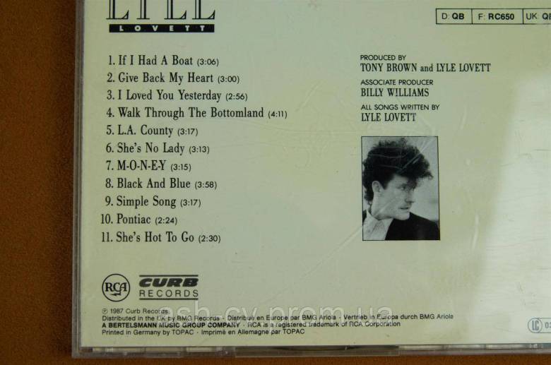 Музичний CD, Lyle Lovett - Pontiac (1987) - фото фото фото 3