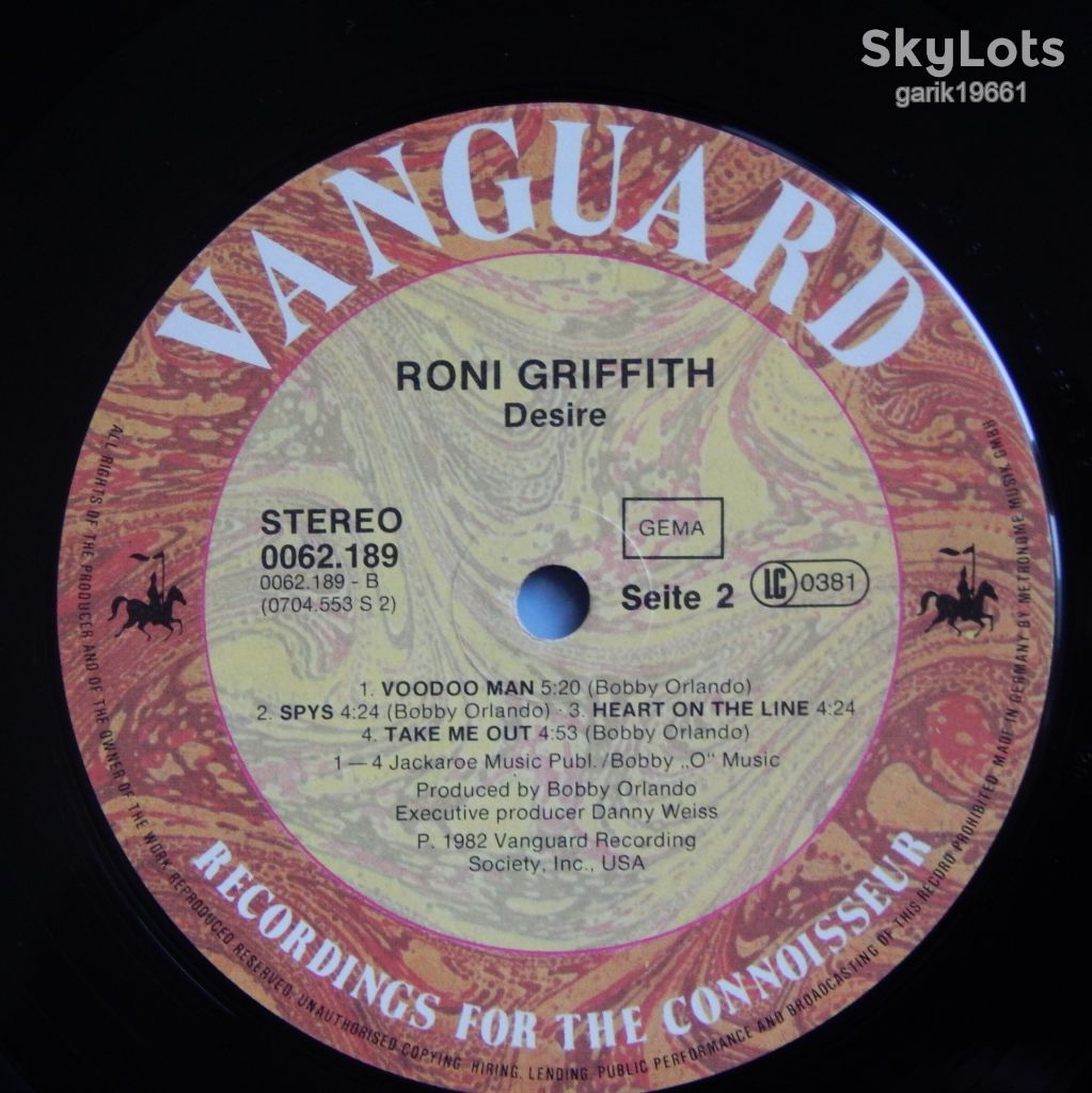 Roni Griffith - Desire  (Vanguard – 0062.189, Germany) EX+/NM- - фото фото фото 3