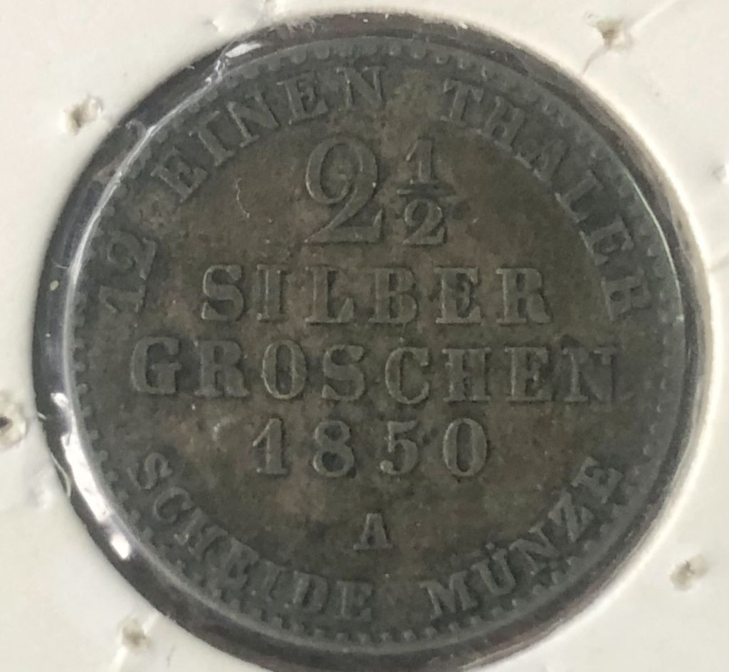 Пруссія. 2 1/2 срібних грошен 1850 р. «А» - фото фото фото 0