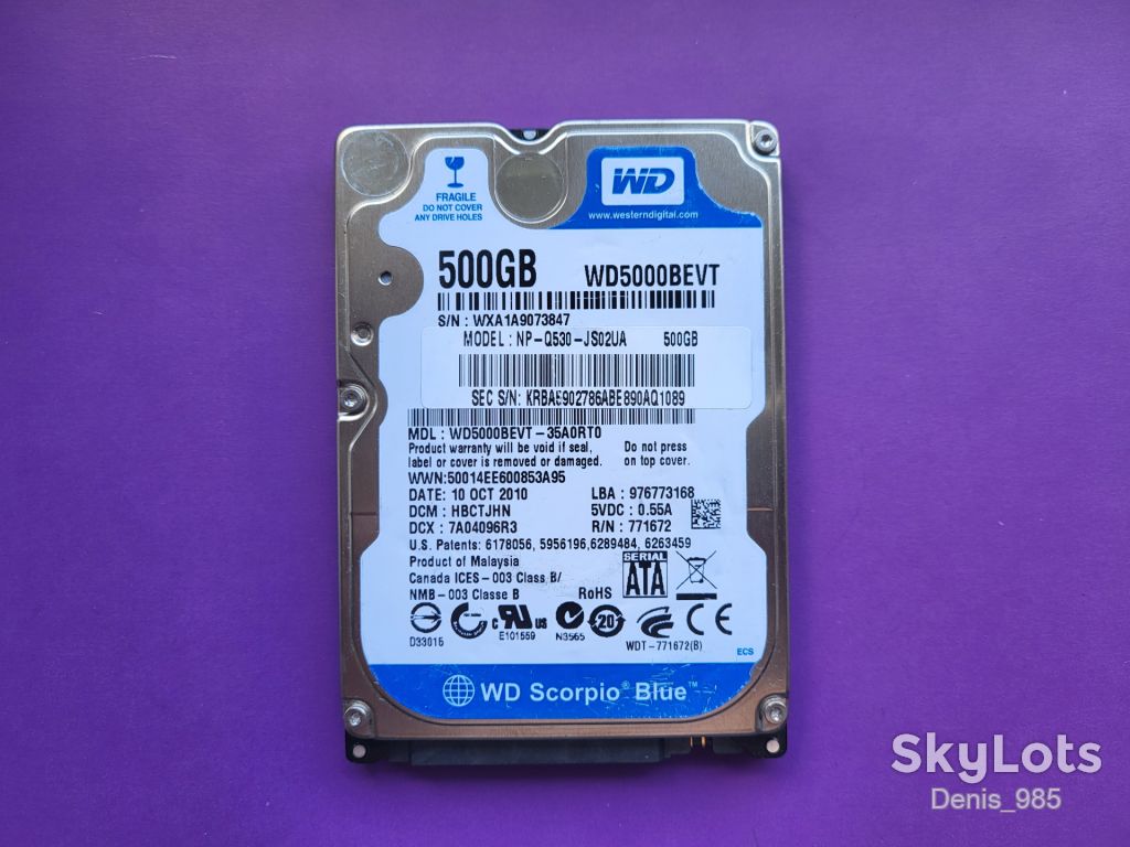 Диск WDC WD5000BEVT-35A0RT0, 500 Gb, SATAII - фото фото фото 0