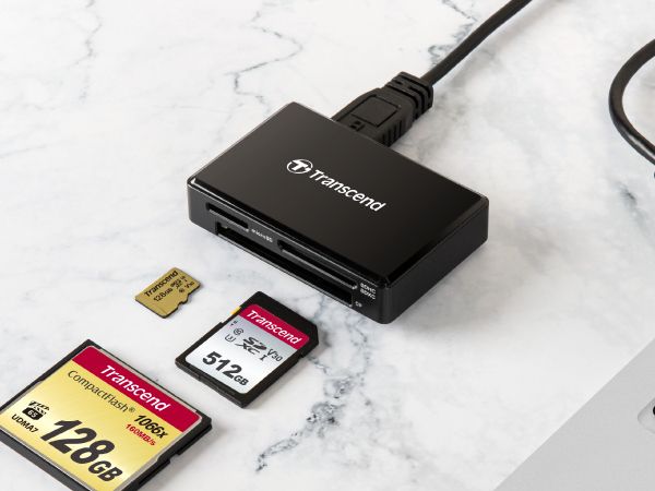 Професійний USB3.1 Gen1 кардрідер Transcend TS-RDF8K2 All-in-1 Multi Card Reader SD/microSD/CF - фото фото фото 1