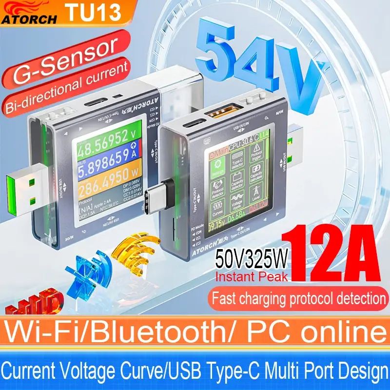 Багатофункціонального тестер ATORCH TU13 USB / Type-C - фото фото фото 0