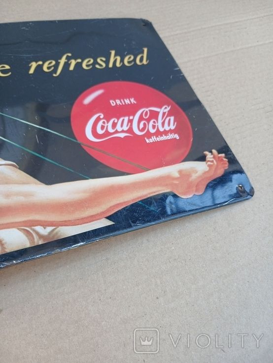Металлическая табличка Coca -Cola "Be refreshed"   (из Германии) - фото фото фото 2