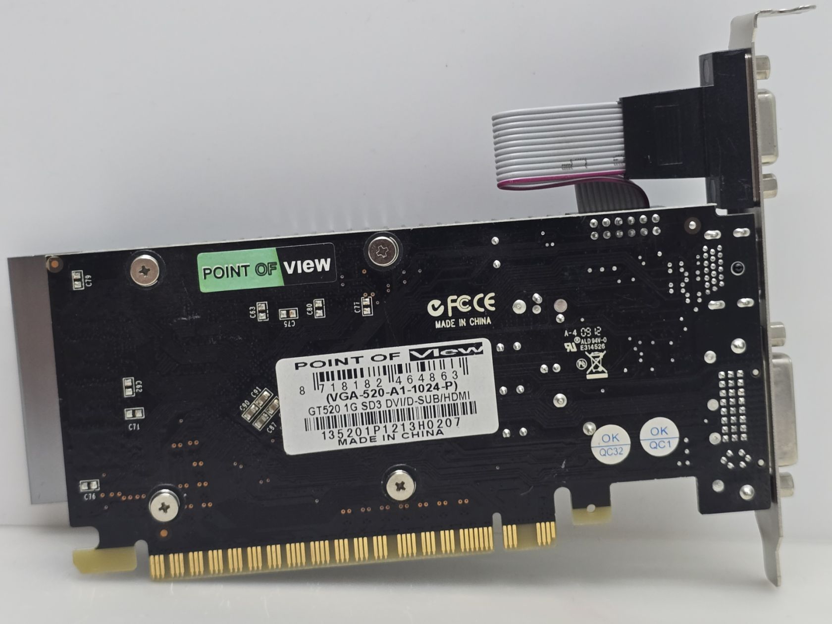 Відеокарта Point of View GeForce GT 520 1GB  (1Gb,GDDR3,64 Bit,HDMI,PCI-Ex,Б/у) - фото фото фото 2
