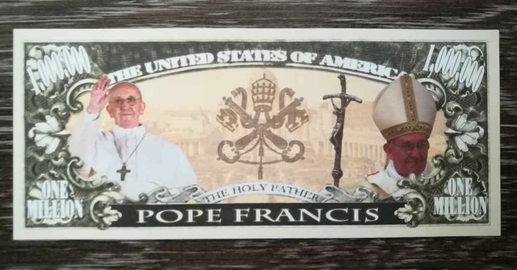 Pope Франциск Римський 1000000 доларів, сувенірна бона 2013 - фото фото фото 0