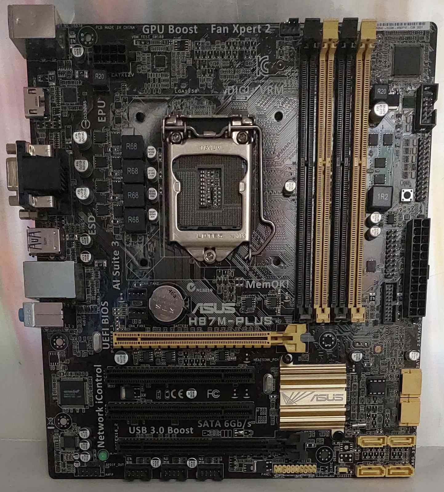 Материнська плата Asus H87M-Plus  /Socket 1150/MicroATX/4 x DDR3/ б/в - фото фото фото 3