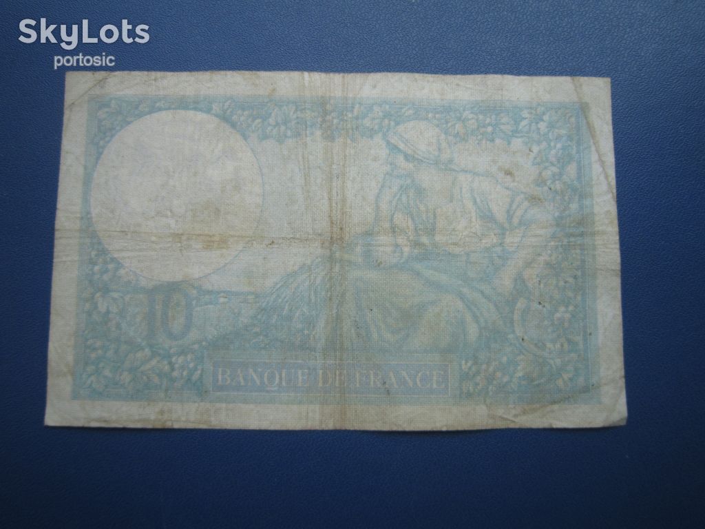 Банкнота 10 франків Франція 1940 із обігу - фото фото фото 1