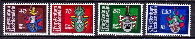 ZM Лихтенштейн  1981 г  MNH - геральдика - фото фото фото 0