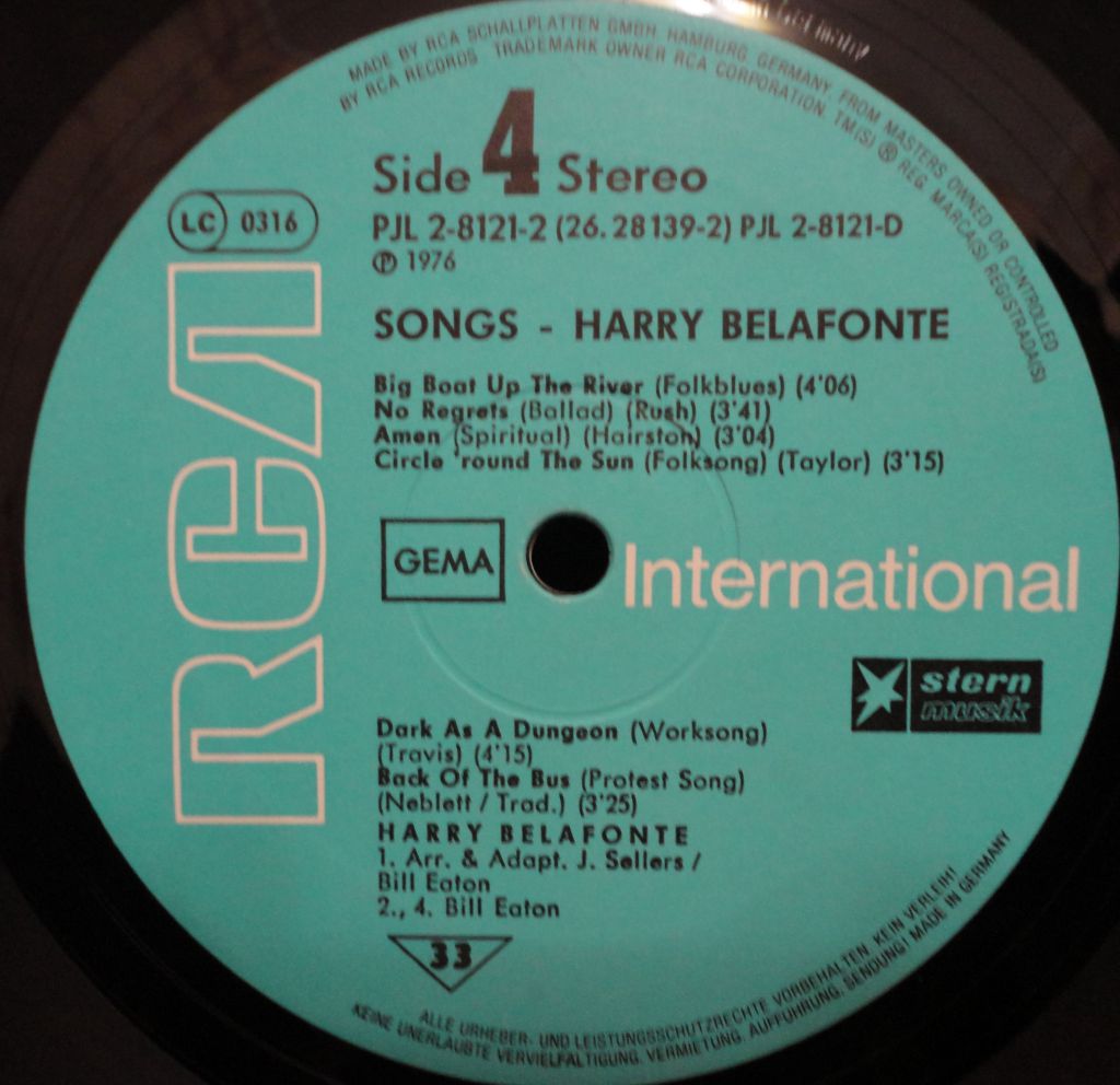 Harry Belafonte - Songs 2 LP - фото фото фото 5
