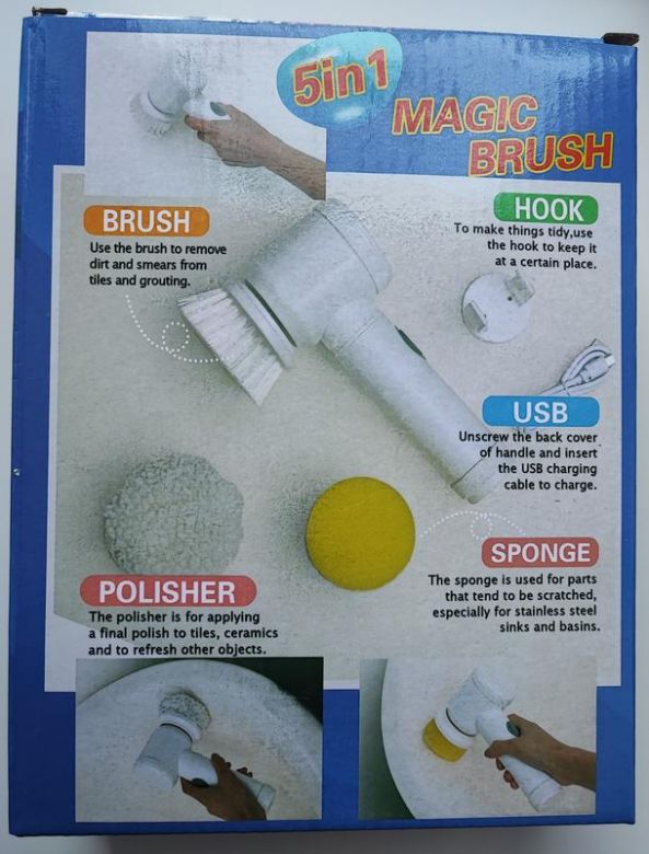 Бездротова багатофункціональна електрична щітка magic brush 5в1 - фото фото фото 3