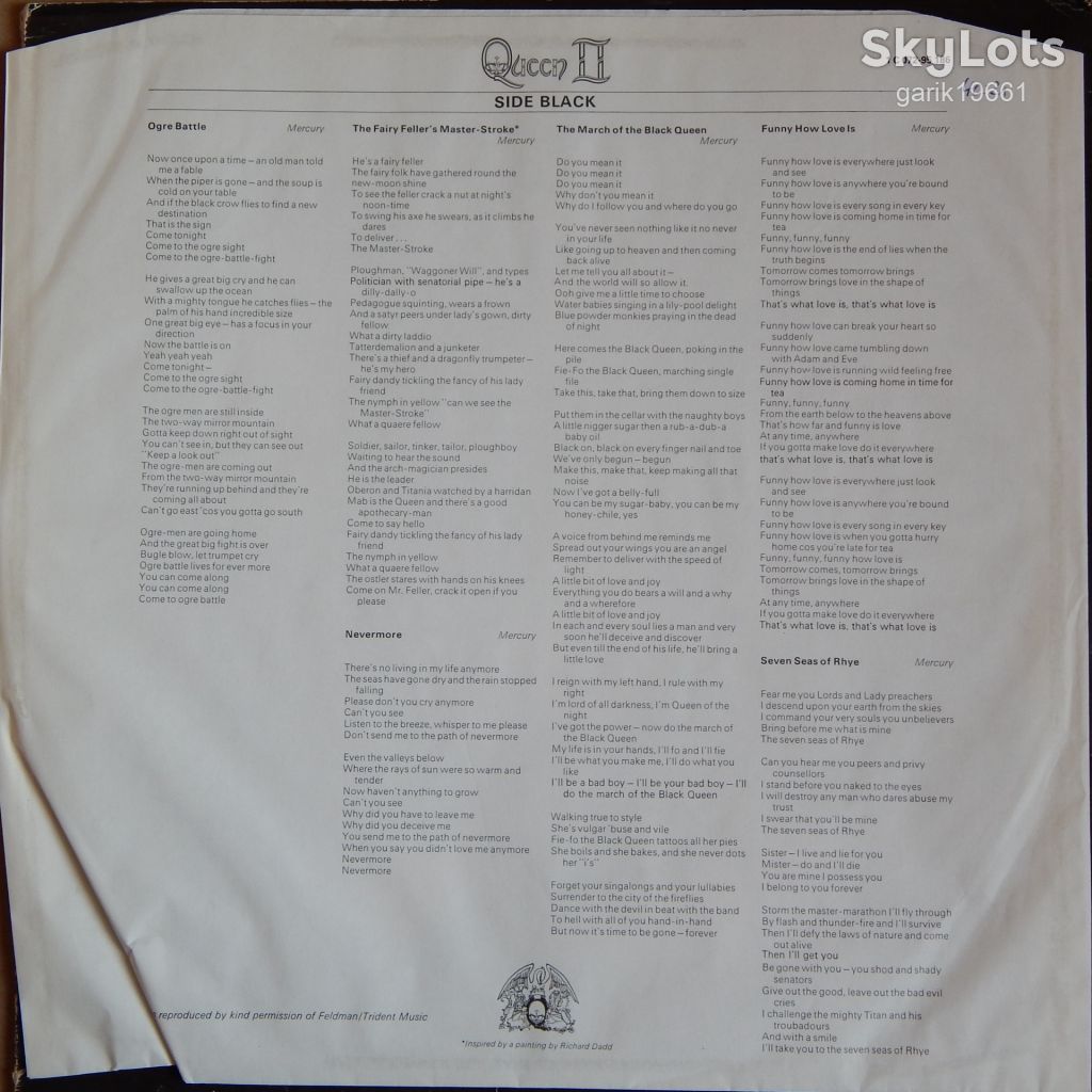 Queen – Queen II   (EMI – 1C 072-95 186, Germany) insert EX/NM- - фото фото фото 3