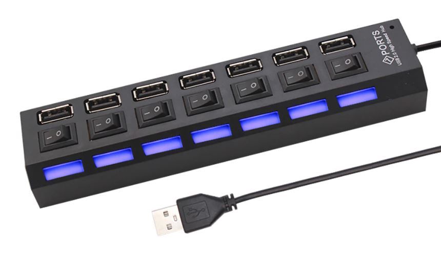 Концентратор-удлинитель коммутатора 7-портовый USB2.0, НОВЫЙ - фото фото фото 0