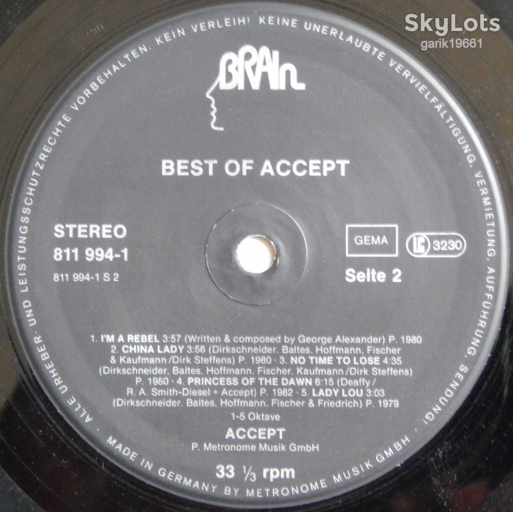 Accept – Best Of Accept  (Brain ‎– 811 994-1, Germany) EX+/EX+ - фото фото фото 3